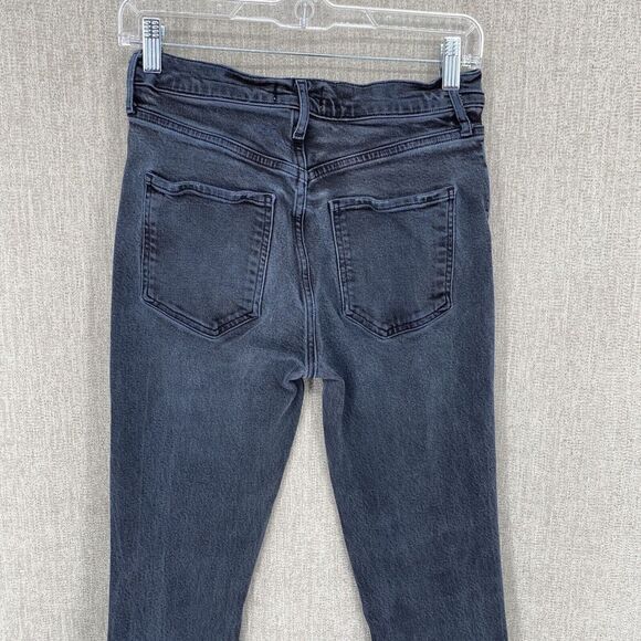 AGOLDE Jeans Womens 27 Faded Black Riley High Waist Straight Crop Button Fly - Picture 9 of 16